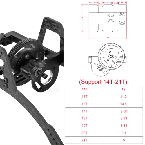 RC Carbon Fiber Upgardes Parts LCG Chassis Kit for 1/10 SCX10 SCX10 II Capra 1.9 UTB and Other DIY Builds RC Crawler,Front Mounted Transmission LCG Chassis Kit,Black - color: Black（for 1/10)