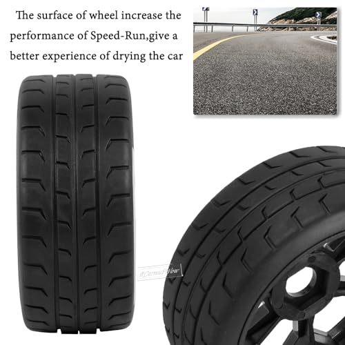 RC Wheels and Tires for 1/8 Typhon 6S BLX,1/7 Infraction 6S BLX,Limitless,RC Wheels and RC Tires Soft Tires Truck Tire Highway Tires,Black with Carbon - color: Black W/Carbon(4pcs)