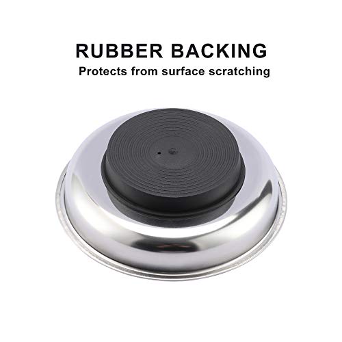 Mayouko 3-Piece Round Magnetic Trays Set, 3" 4" 6", Trays Tool Holder for Screws and Tools - color: 3", 4" & 6" Round Tray Set