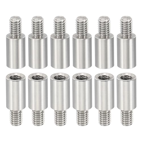 PATIKIL 24pcs M4 Standoffs, M4 10+6mm Spacer Standoffs Steel Threaded Standoffs Screws Kit 4mm ID 6mm OD Metric Male Female Thread Adapters for Circuit Board PCB RC Drones Motherboard - size: 10+6mm L