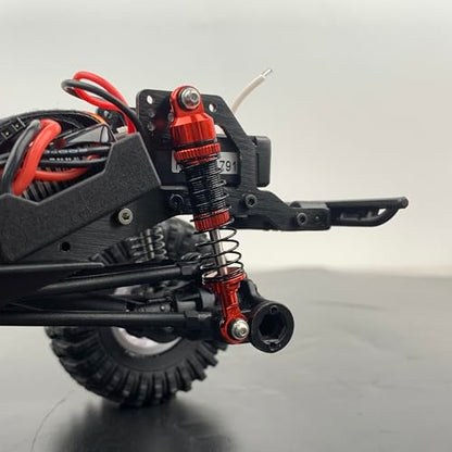RCLIONS RC Car Shocks 53mm Oil Shock Absorber for Redcat Ascent 1/18th RC Crawler Car Upgrade Parts (Black) - color: Black