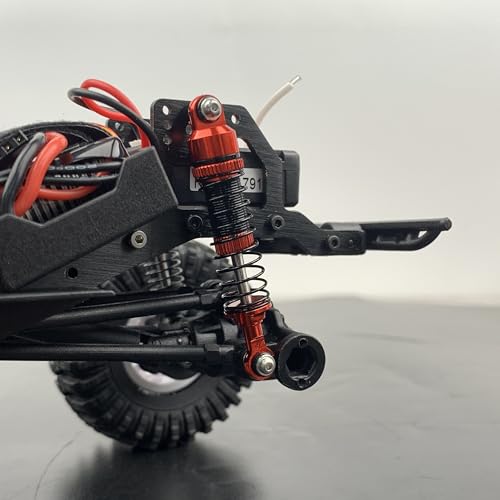RCLIONS RC Car Shocks 53mm Oil Shock Absorber for Redcat Ascent 1/18th RC Crawler Car Upgrade Parts (Red) - color: Red