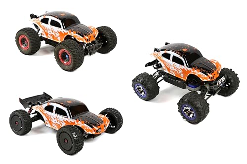 SummitLink Custom Body Compatible for 1/10 1/8 Scale RC Car or Truck (Truck not Included) (Muddy Orange Over White/Black) - style: Muddy Orange Over White/Black