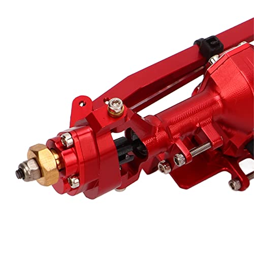 RiToEasysports SCX24 Portal Axle Upgrade Kit, CNC Machined Aluminum Alloy Front Rear Axle Assembly with Hardened Steel Gears for Axial 1/24 RC Crawler Car (Red) - color: Red