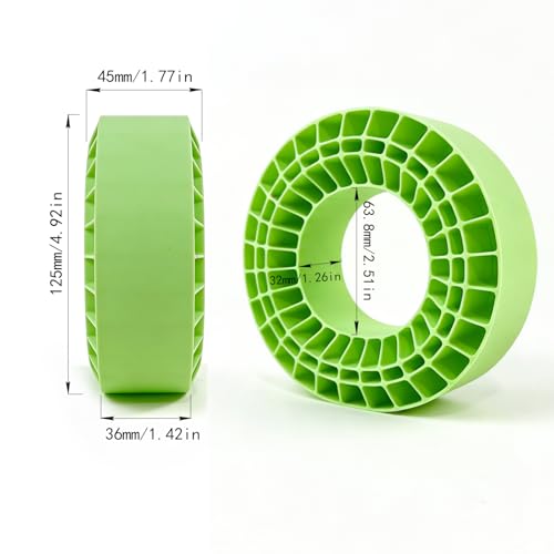 RC 2.2” Silicone Tire Inserts, 45A Silicone Rubber Inner Liners, Waterproof, for 2.2 Crawler Tires (Green, 4PCS) - color: Green