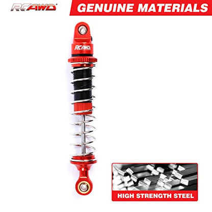 RCAWD Aluminum Shock Absorbers with Spare Springs Front Rear 6pcs for Losi 1/10 Baja Rey Hammer Rey U4 Upgrade Parts (Red) - color: red