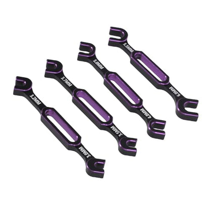 Keenso 4 Pcs RC Wrench Set, Aluminum Alloy Turnbuckle Nut Ball Joint Remover for RC Car and Boat Repair, 3.0 to 6.0mm for Fast and Reliable Maintenance (Violet) - color: Violet