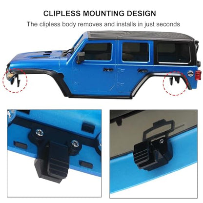 6.10 inches (155mm) Wheelbase Shell Hardtop Body Replacement Part for TRX4M Bronco Defender AX8560 1/18 RC Crawler Chassis (Red) - color: Red