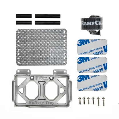Battery Tray & ESC Receiver Tray, Double Decker Plate for 1/18 RC Crawler TRX4M, Silver - color: Silver