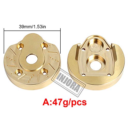 INJORA AXI03007 Brass Portal Knuckle Steering Cap Housing for 1:10 RC Crawler AXAIL SCX10 III AXI03007 & Capra 1.9 UTB AXI03004,2PCS (Set A) - style: Set A