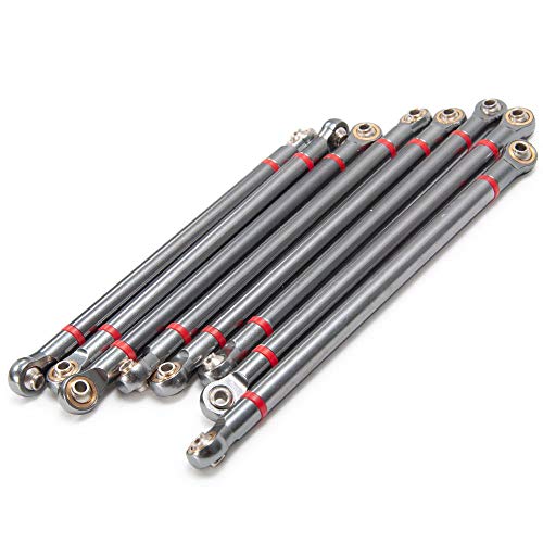 8PCS Alloy Upper & Lower Rod Link Linkage for 1/10 RC Axial SCX10 313mm Wheelbase