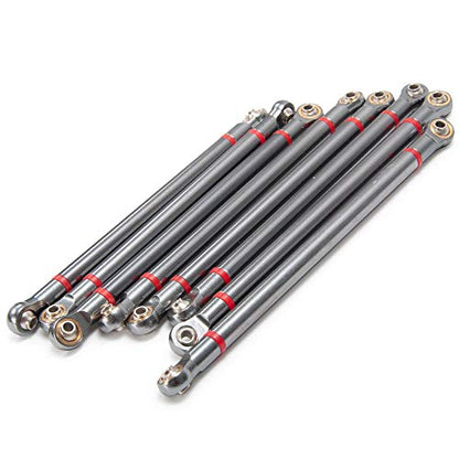 8PCS Alloy Upper & Lower Rod Link Linkage for 1/10 RC Axial SCX10 313mm Wheelbase