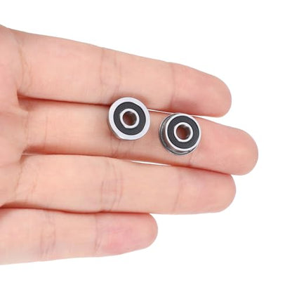 uxcell F694-2RS Flanged Ball Bearing 4x11x4mm Double Sealed Chrome Steel Flange Bearings, 10pcs - size: F694-2RS