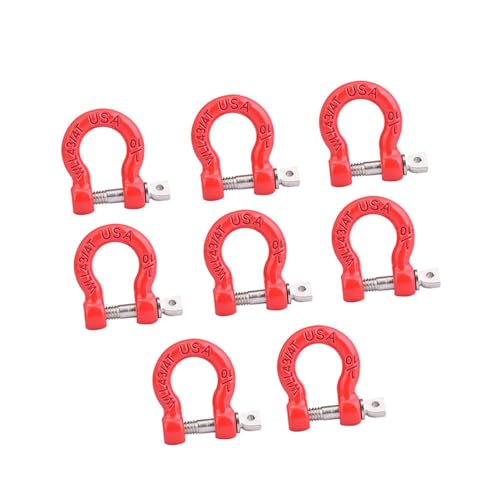 8PCS Assemble Parts Metal Tow Shackle Lock Catch, High Strength and Lightweight RC Climbing Crawler Car Replacement Parts Suitable for Axial SCX10, CC01, D90,
