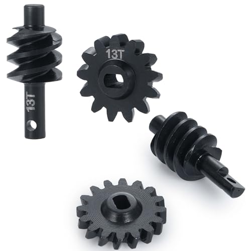 Axle Gear Overdrive Worm Differential 13T 14T/12T 18T/13T 16T Steel Gear for AX24 Axial SCX24 C10 JLU Gladiator Bronco 1/24 RC Crawler Car Upgrade Parts (13T 16T) - size: 13T 16T