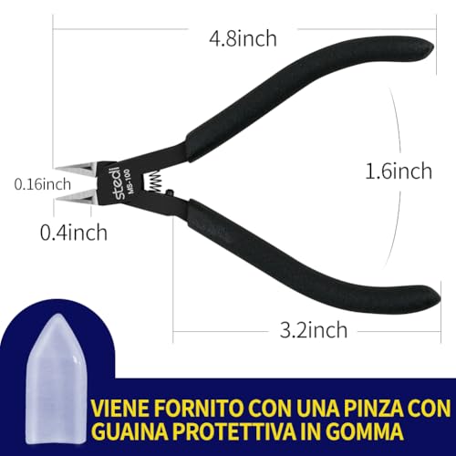stedi 4.7-inch Model Nippers, Ultra-thin Double-edged, Non-slip Grip | Model Accessories, Sprue Cutter for Gundam Building Repairing and Fixing - style: Double-edged (Black_Most people's choice)