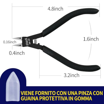 stedi 4.7-inch Model Nippers, Ultra-thin Double-edged, Non-slip Grip | Model Accessories, Sprue Cutter for Gundam Building Repairing and Fixing - style: Double-edged (Black_Most people's choice)