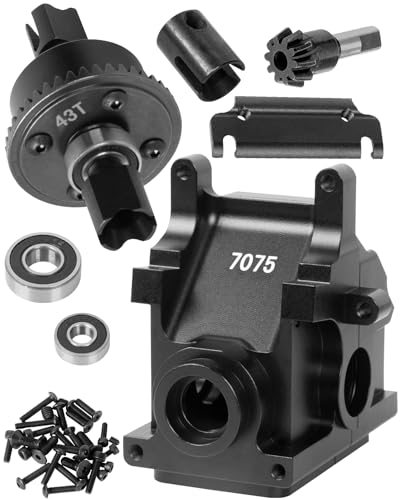 RC Gearbox Case Upgrades for 1/7 6S Mojave,Limitless,1/8 Kraton,Senton,Outcast,Notorious,Typhon 6S BLX,7075 Alloy Aluminum Diff Housing Gearbox Case,Black