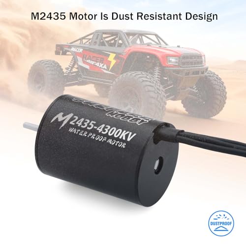SurpassHobby 2435 4300KV Brushless Motor High Speed Waterproof Motor and for 1/16 1/18 Vehicles Truck Update Parts - style: Motor 4300kv