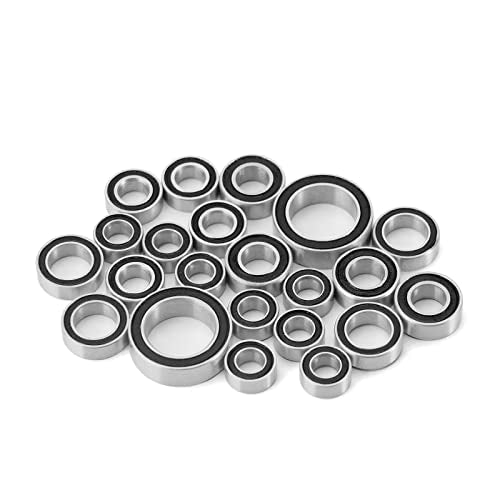 INJORA 22PCS Steel Sealed Bearing Kit for TRX4M Upgrade, Black - size: 8x12x3.5mm