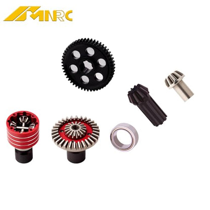 Alum Spur Gear Differential Diff Input Gear Kit for 1/16 H16BM H16PL H16DR 16208 H16207 16209 16210 1/14 H14BM 14301 14302 RC Car Upgrades Part Red - color: Red