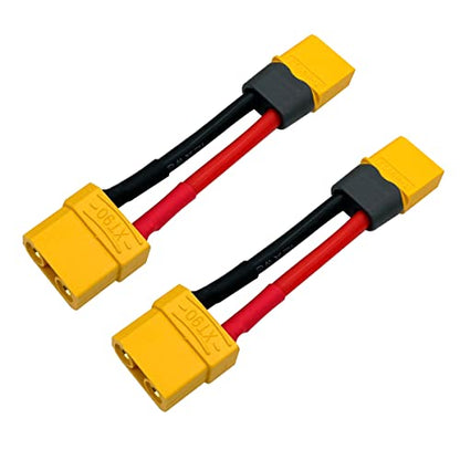 XT60 to XT90 Adapter Cable, 12AWG XT60 Male and Female to XT90 Connector Cable for RC Lipo Battery FPV Racing Drone Portable Power Station - style: XT60H to XT90