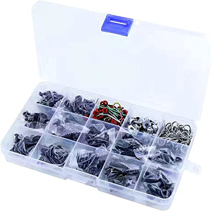 Aluminum RC Car Repair Work Stand Repair Tool Set 360 Degree Rotation and 610PCS RC Screws Kit for 1/8 1/10 1/12 1/16 1/18 RC Car Truck Scale Crawler (RC Work Stand+ RC Screws Kit)