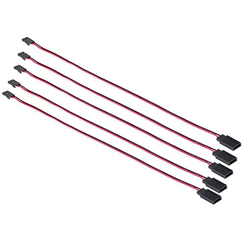 HUIOP Silicone Jacket Servo Extension Cables, 5Pcs Set for JR/FUTABA RC Accessory, Male to Female Connectors