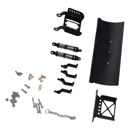 Zunate 1/18 Scale RC Metal Snow Plow Replacement for Crawler, Alloy Front Shovel with Shock Absorption for Winter Scenes & Obstacle Clearing (Black) - color: Black
