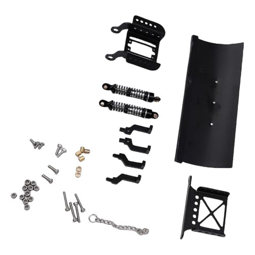 1/18 RC Metal Snow Plow, Alloy Replacement Snow Plow, Hydraulic Damping for RC Crawler Car with Shock Absorption for Winter Scenes & Obstacle Clearing (Black) - color: Black