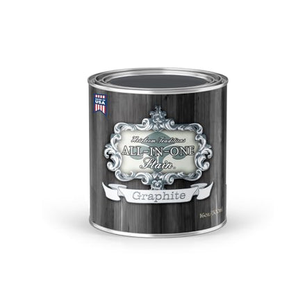 All-in-ONE Gel Stain - Graphite (Steel Gray) - 16oz - color: Graphite, size: 16 Fl Oz
