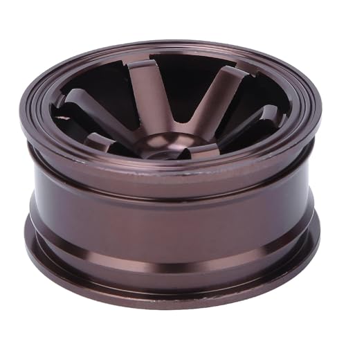 HERCHR 12mm Hex Hubs Metal Wheel Hub, 4pcs Aluminium Alloy Wheel Hub for Universal 1/10 Flat Running Drift RC Car Model Accessory Wheel Rims RC Wheel Rims Set Rc Drift Wheels(Coffee) - color: Coffee