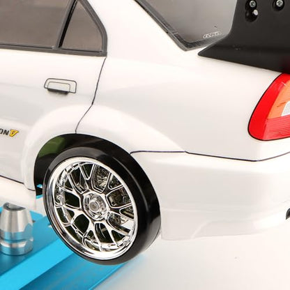 4 Pieces 1/10 Scale Hard Plastic RC Drift Cars On Road Touring Racing Tires Wheels Compatible with HSP Tamiya HPI Kyosho Redcat ExceedRC 1/10 On-Road Touring Car - color: Silver
