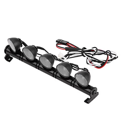 Pilipane 5 pcs LED RC Car Lights, RC Car Light Bar Kit, 1/10 Scale RC Crawler Car Roof Light Bar Spotlights Fit for for RC Crawler Car Truck Accessories