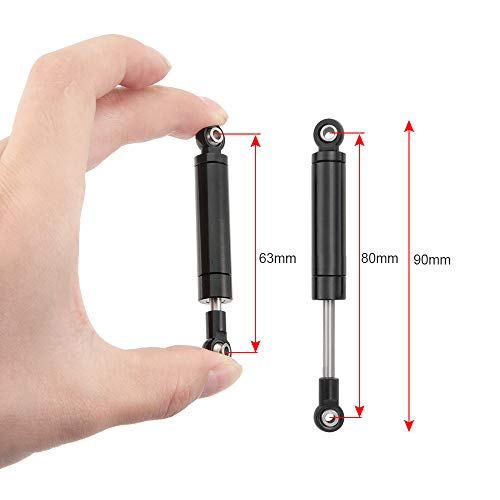 RCLIONS 80mm RC Shocks Absorber Damper Internal Spring for 1/10 Crawler Car | TRX4 SCX10 II III D90 Redcat Gen7 Gen8 Upgrade Parts - size: 80mm
