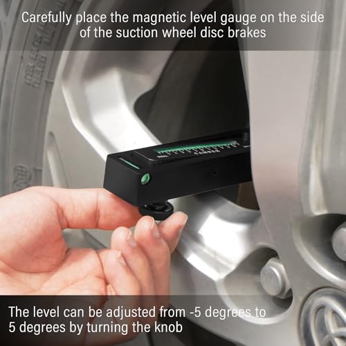 Ziopetru 1 Pack Magnetic Camber Gauge, Wheel Alignment Tool for Automotive | Aluminum alloy body, magnetic base. -5 to 5 deg range. Measures caster/camber. Durable for pro shop use. - size: Aluminum Alloy