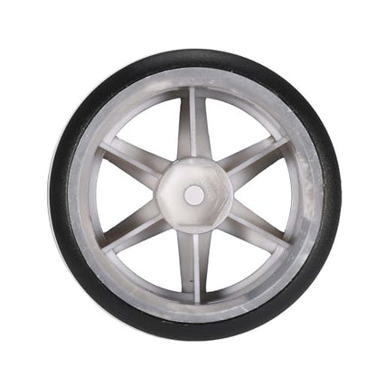 RC Plastic Wheel and Tire Set, 63mm Hard Tyres for 1/10 Drift Car HSP Tamiya HPI Kyosho On-Road Drifting Car (Silver, 6-Spoke) - color: Silver, 6-spoke