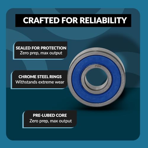 PGN 6204-2RS (10 Pack) Ball Bearing 20x47x14mm Chrome Steel Sealed - size: 10