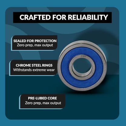 PGN 6204-2RS (30 Pack) Ball Bearing 20x47x14mm Chrome Steel Sealed - size: 30
