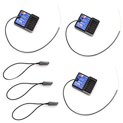 Flysky FS-BS6 6 Channels Receiver with Gyro Stabilization System | For Flysky FS-GT5 Remote Controller Radio AFHDS2A System Transmitter RC Car (3pcs fs-bs6 Receiver) - style: 3pcs fs-bs6 Receiver