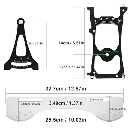 AMK 1/10 RC Car Setup Gauge -Tool for Suspension and Steering Adjustment, 1/10 Scale RC Car Alignment Tool Camber Toe Slip Angle Gauge - Precision Adjustment for Racing Drifting Tuning, RC Setup Tool