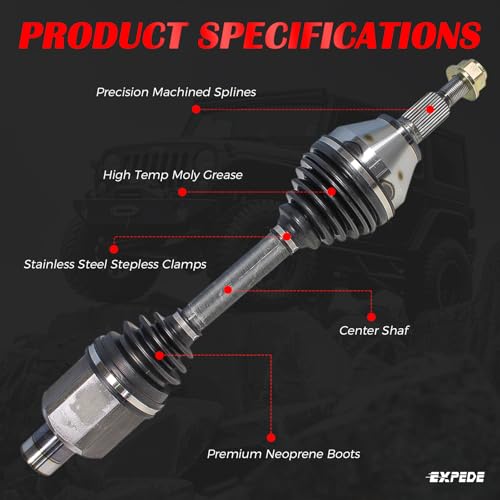 CV Axle Shaft Front Fit for Ram 1500 2012 2013 2014 2015 2016 2017 2018 Ram 1500 CV Axle 3.0L 3.6L 4.7L 5.7L, A Pair Driver Passenger CV Joints Shaft Assembly for 2019 Ram 1500 Classic - size: NCV10040_NCV10040/Pair