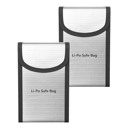 Empty LiPo Storage Bag, Fire-Resistant Fiberglass Pouch for Small RC Battery Pack Storage, No Battery or Charger Included, 5.5 x 3.7 x 2 in, 2 Pack