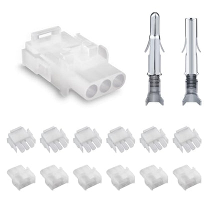 JRready ST6425 MLX 3 Pin Power Connector，2.13mm Diameter Pin and Sockets 14-20 AWG，Compatible with Molex MLX 3 Pin Male& Female Connector (6 Matched Sets),6.35mm Pitch - size: MLX 3Pin Connector