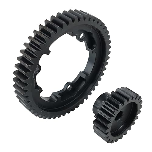 Hardened Steel 1.0 Mod Spur Gear with 23T Pinion for X-Maxx Maxx E-Revo (50T) | 1/5 Scale,1/7 XO-1,1/10 Maxx,E-Revo 2.0 VXL,Heavy Duty,Upgrade Parts,6449 Compatible,High Strength - style: 50T