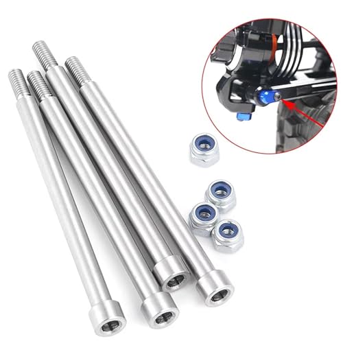 Compatible with X-MAXX 1/5 RC for Buggy Truck Upgrade Parts Metal Threaded Suspension Hinge Pins A-arm Pins and M3 Nut RC Car Accessories
