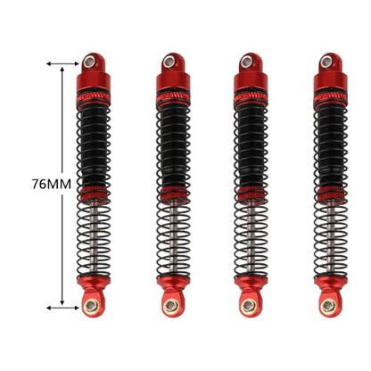 4PCS 53mm/59mm/65mm/78mm Aluminum Shocks Absorbers Oil Threaded Damper for 1/18 RC Crawler TRX4M TRX-4M Bronco Defender K10 Upgrade Parts (78mm-red) - color: 78mm-red
