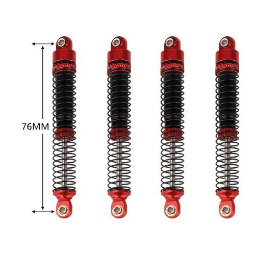 4PCS 53mm/59mm/65mm/78mm Aluminum Shocks Absorbers Oil Threaded Damper for 1/18 RC Crawler TRX4M TRX-4M Bronco Defender K10 Upgrade Parts (78mm-red) - color: 78mm-red