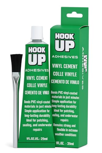 Vinyl Cement – Waterproof Pool Liner Repair Glue for Vinyl & PVC, Fast-Drying Flexible Contact Cement for Inflatables, Air Mattresses, Boats, Tarps, Hot Tubs & Pool Patch Repairs (1 oz) - size: 1 oz
