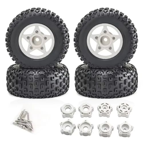 Rc Accessories for 4Pcs 109mm 1/8 1/10 Short Course Truck Tire with 12mm 14mm 17mm Wheel Hex(White) - color: White